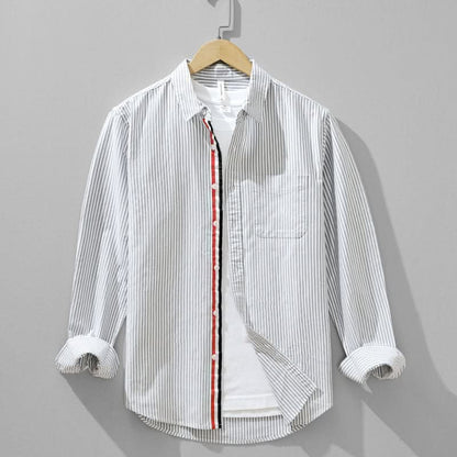 Toulouse Striped Linen Shirt - Gray