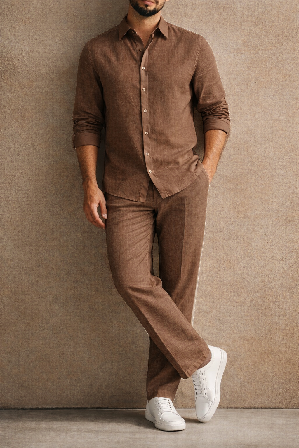 Trevain Classic Linen Pair - Brown