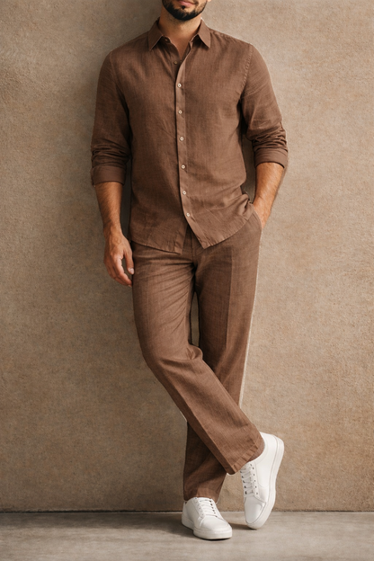 Trevain Classic Linen Pair - Brown