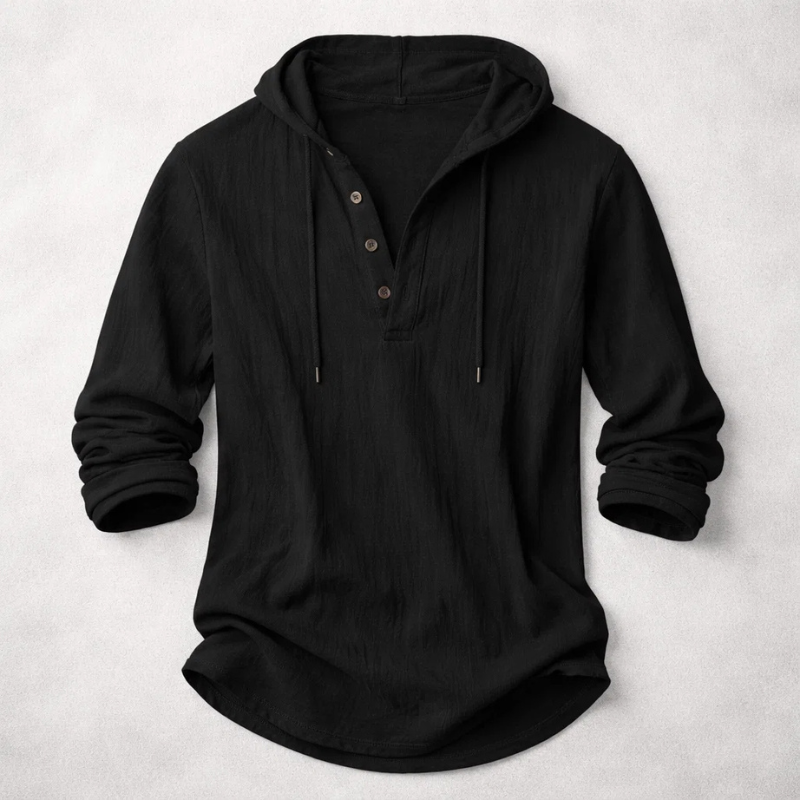 Trevain Comfort Hoodie Shirt - Black