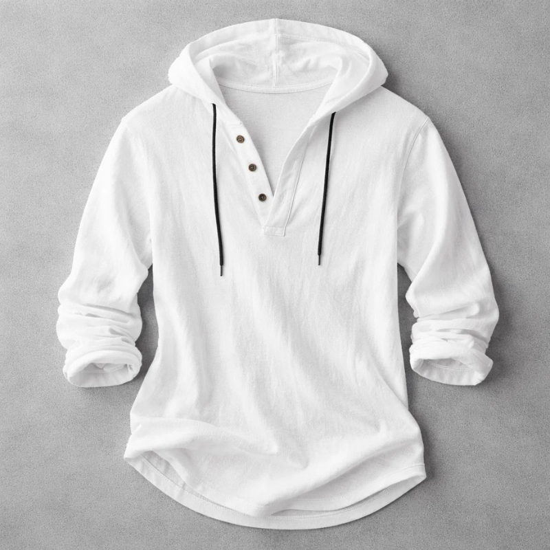 Trevain Comfort Hoodie Shirt - White