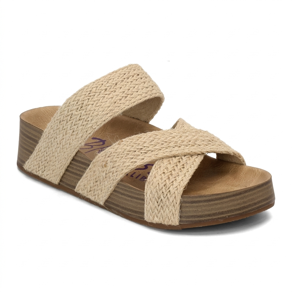 Trevanna Double-Strap Wedge Sandals - Hemp Rope