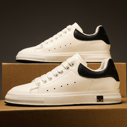 Trevellan Hidden-Lift Leather-Look Shoes - White