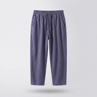 Urban Cropped Cotton Pants - Indigo