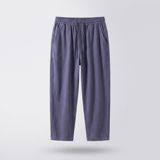 Urban Cropped Cotton Pants - Indigo
