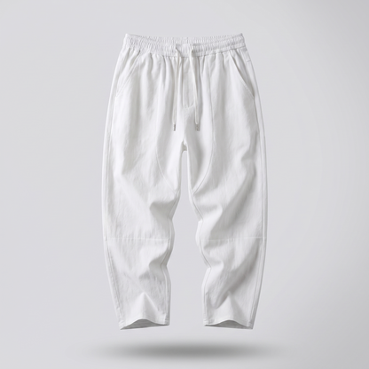 Urban Cropped Cotton Pants - White