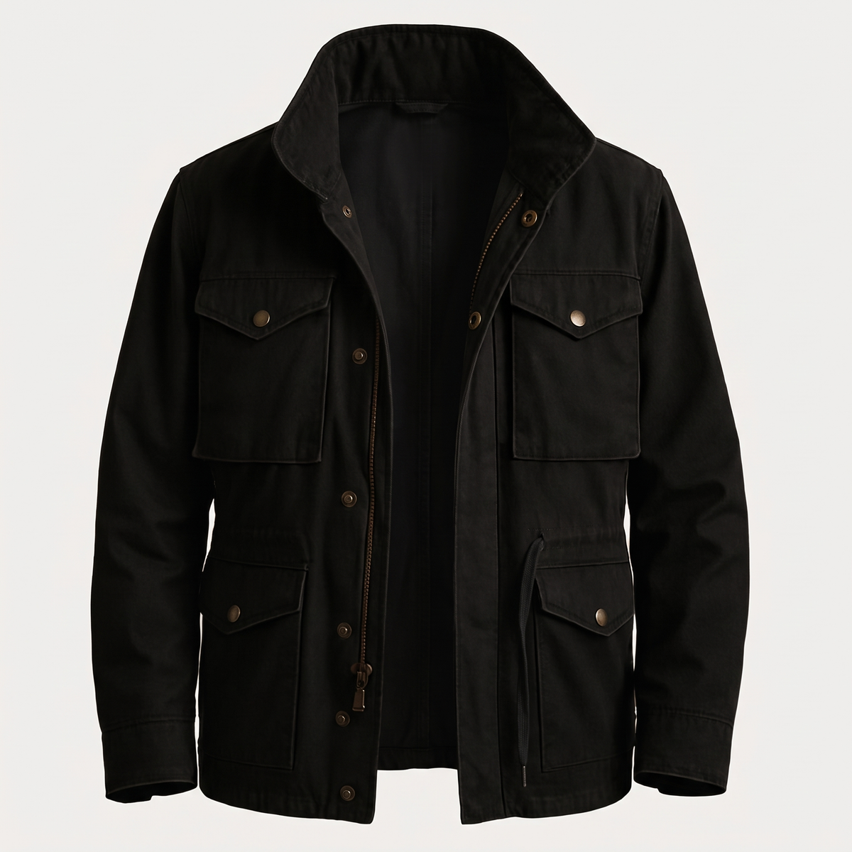 Utility Pocket Zip Jacket - Black