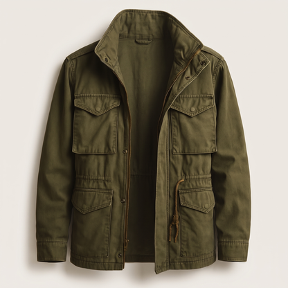 Utility Pocket Zip Jacket - Olive Green