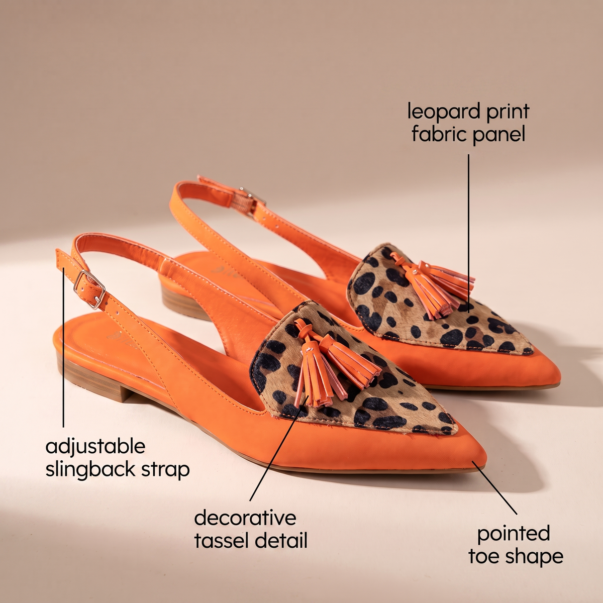 Valencia Orange Ballet Flats
