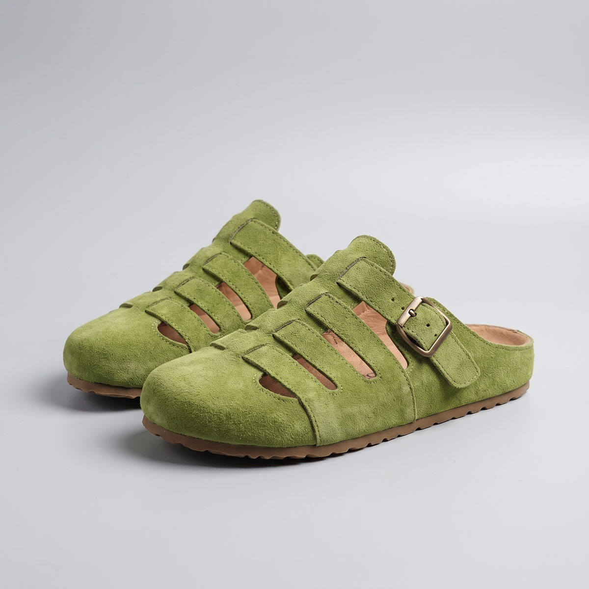 Valerie Slip-On Sandals - Green