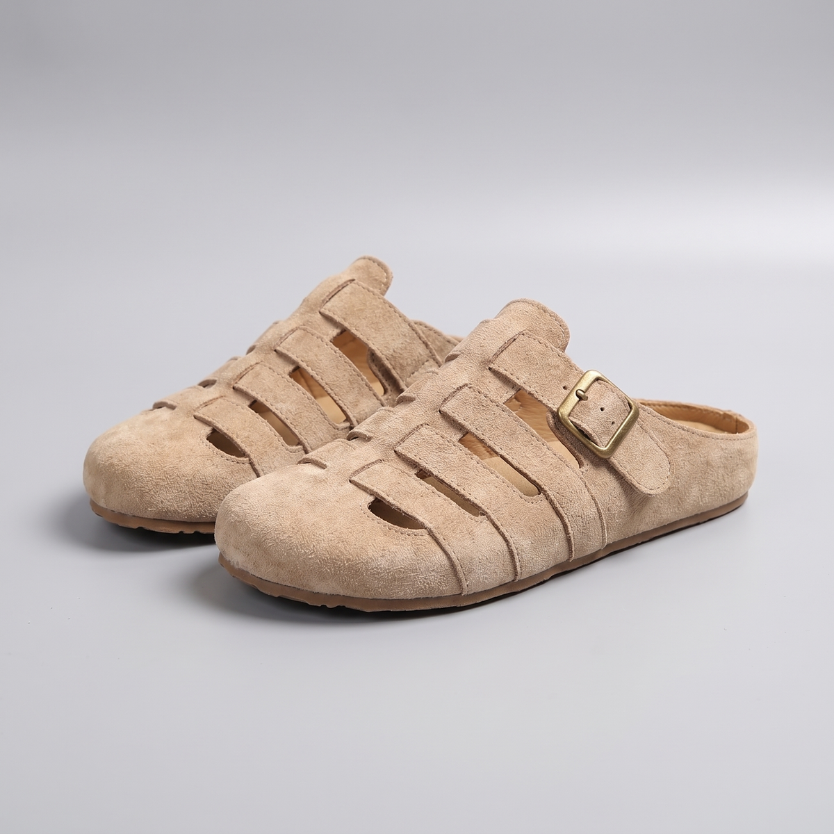 Valerie Slip-On Sandals - Khaki