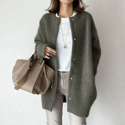 Vanna Elegant Buttoned Knit Jacket - Green
