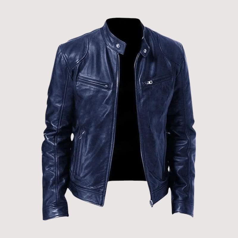 Velmor Leather-Look Jacket - Blue