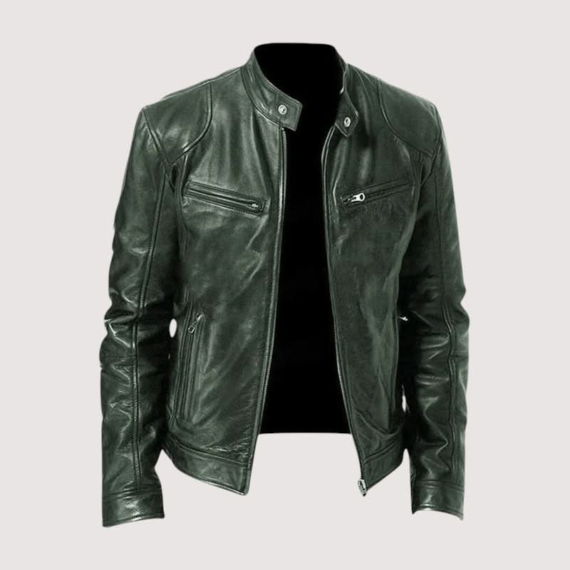 Velmor Leather-Look Jacket - Green