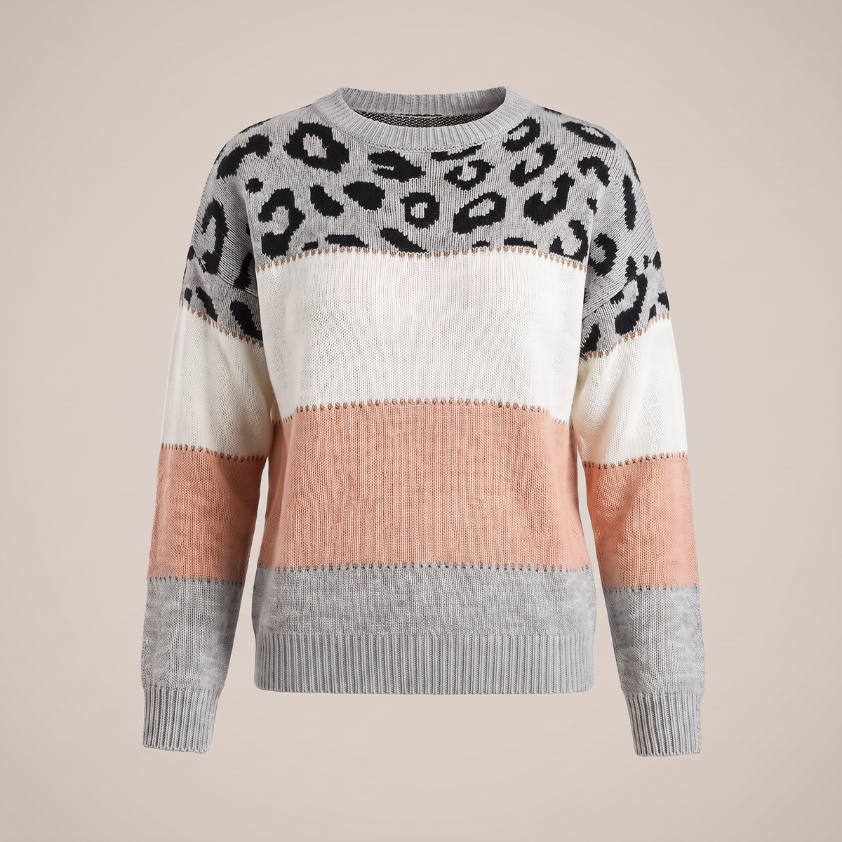 Velora Leopard Luxe Sweater - Pink