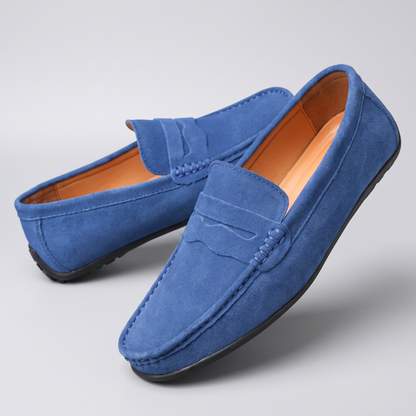 Verona Suede-Look Loafers - Aqua Blue