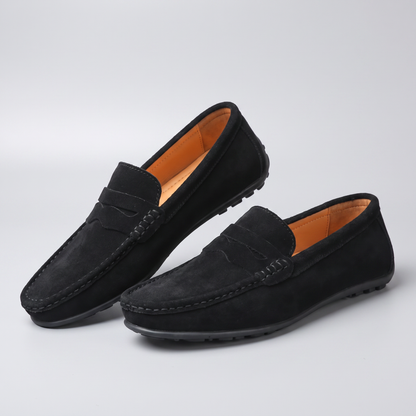 Verona Suede-Look Loafers - Black