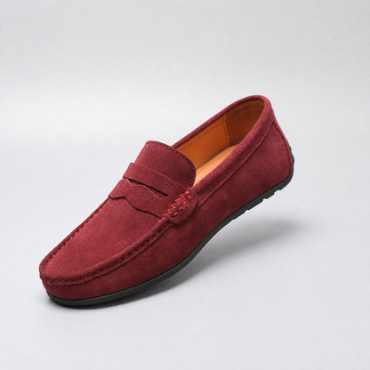 Verona Suede-Look Loafers - Maroon