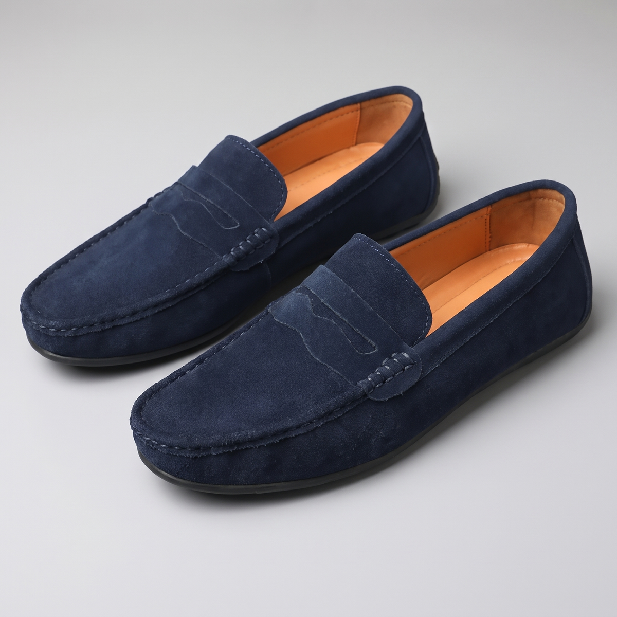 Verona Suede-Look Loafers - Navy