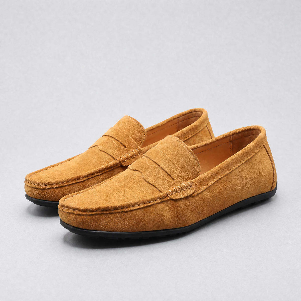 Verona Suede-Look Loafers - Tan
