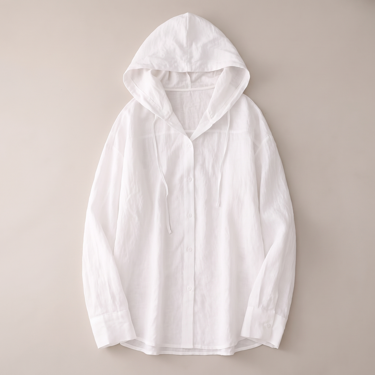Victoria Linen Hoodie - White