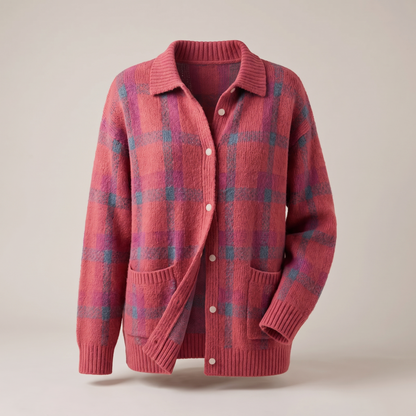 Vivienne Retro Check Sweater - Rose