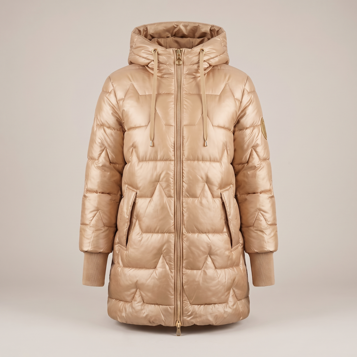 Warm Hooded Coat - Beige
