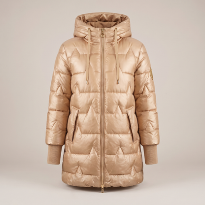 Warm Hooded Coat - Beige