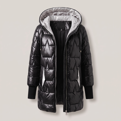 Warm Hooded Coat - Black