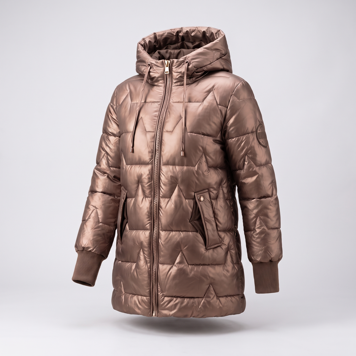Warm Hooded Coat - Brown