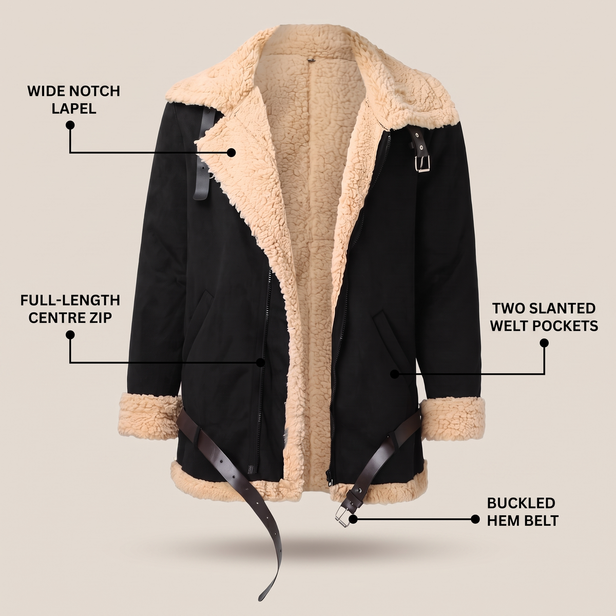 Warm-Lined Aviator Jacket