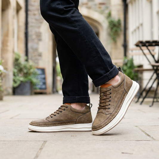 Warrington Premium Leather-Look Trainers