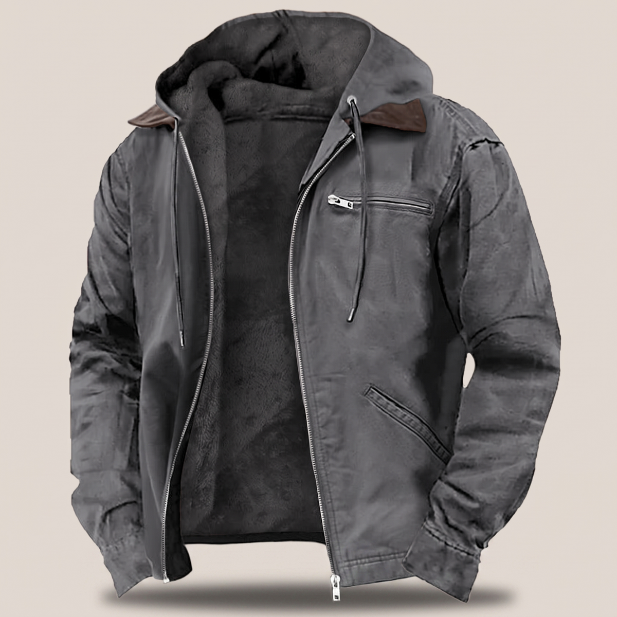 Wellington Full-Zip Hood Jacket - Grey