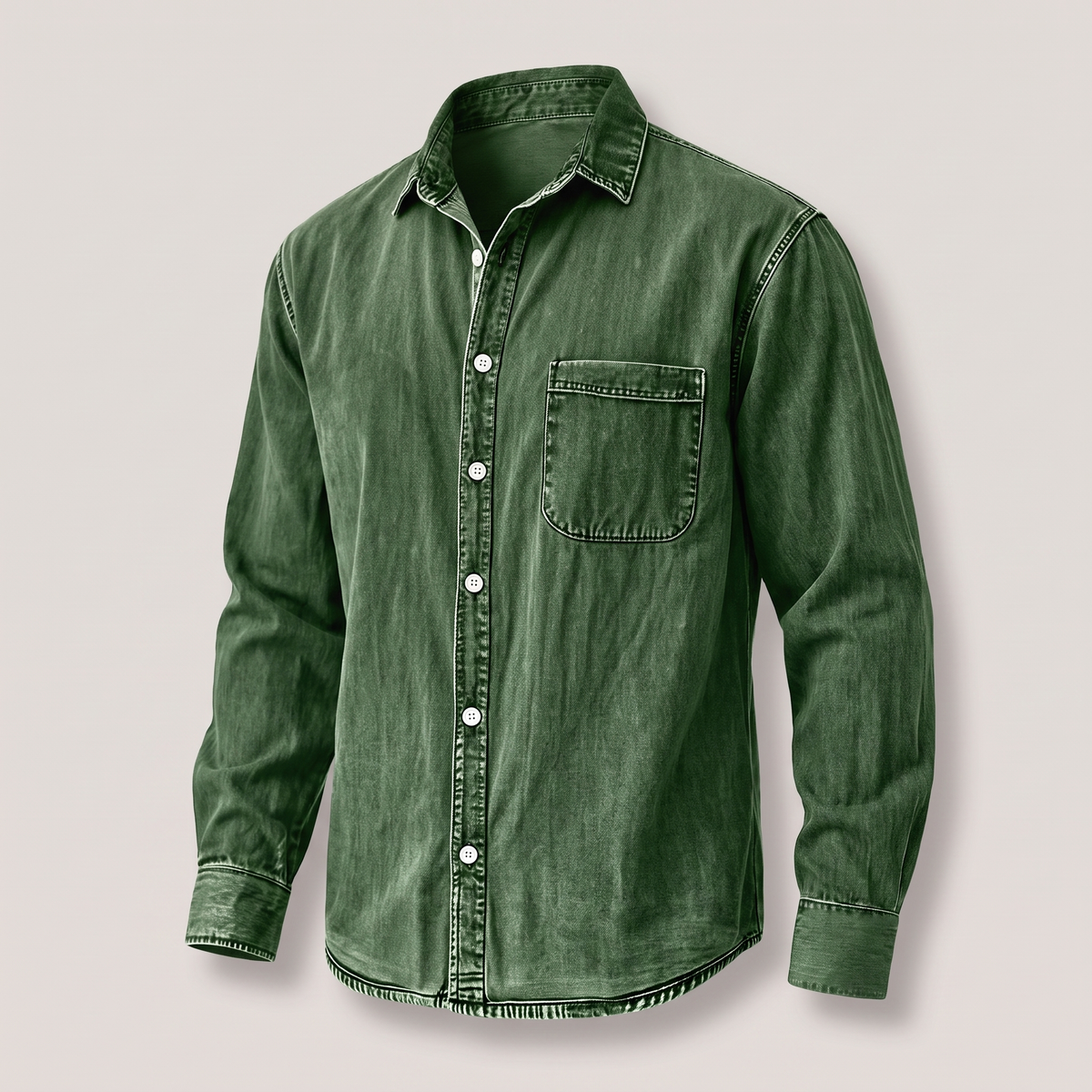 Westbrook Vintage Denim Shirt - Dark Green