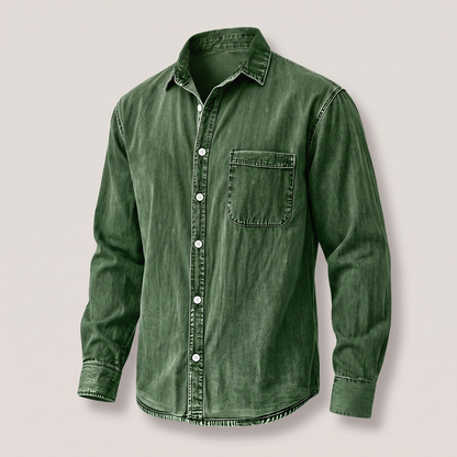 Westbrook Vintage Denim Shirt - Dark Green