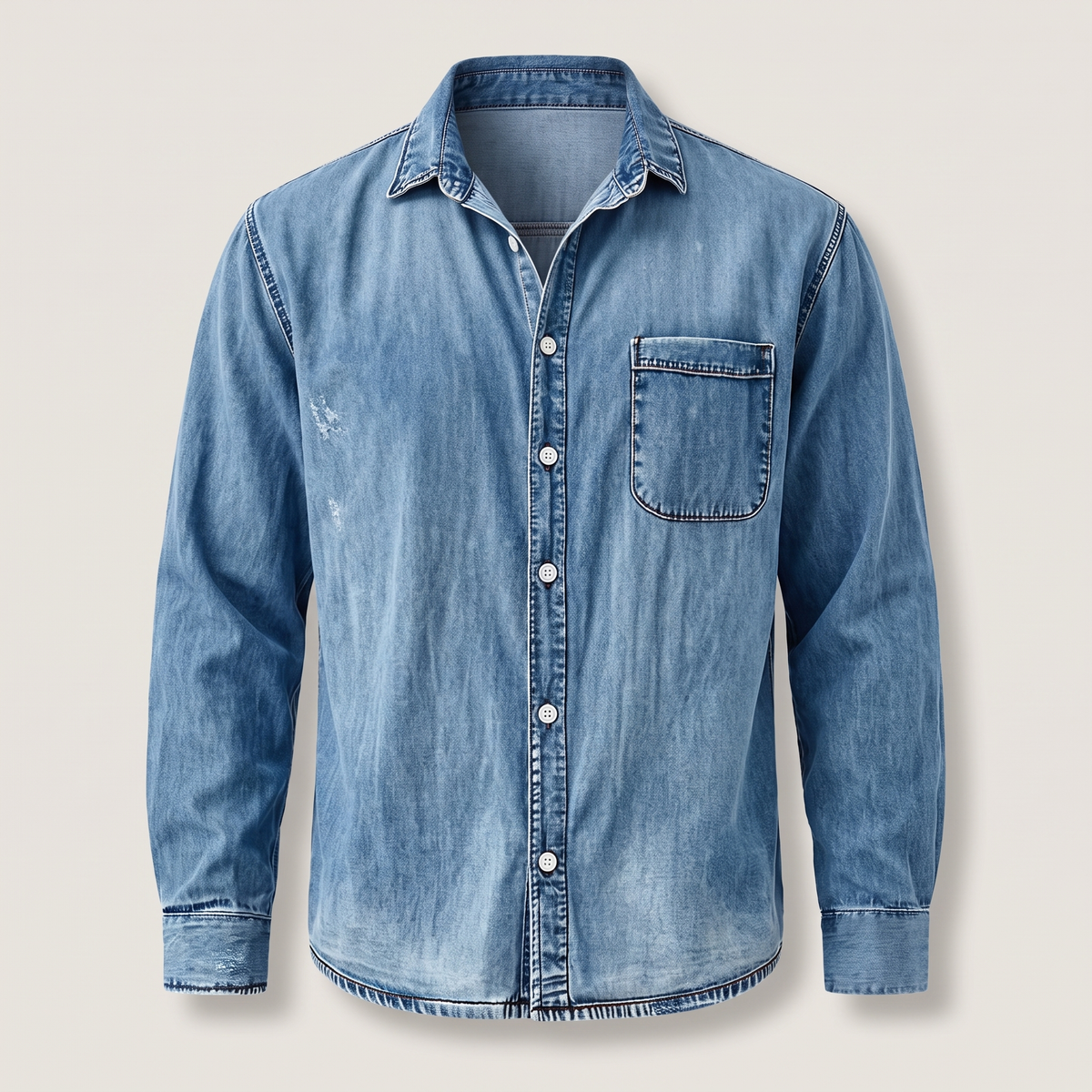 Westbrook Vintage Denim Shirt - Light Blue