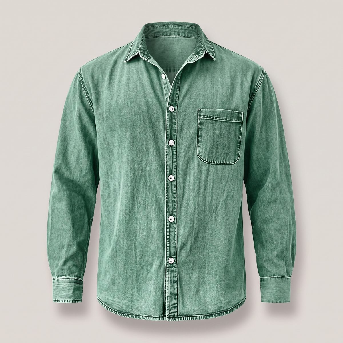 Westbrook Vintage Denim Shirt - Light Green