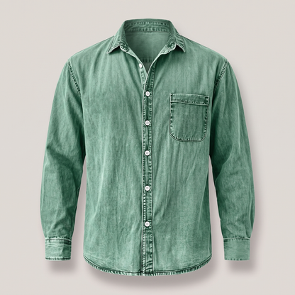 Westbrook Vintage Denim Shirt - Light Green
