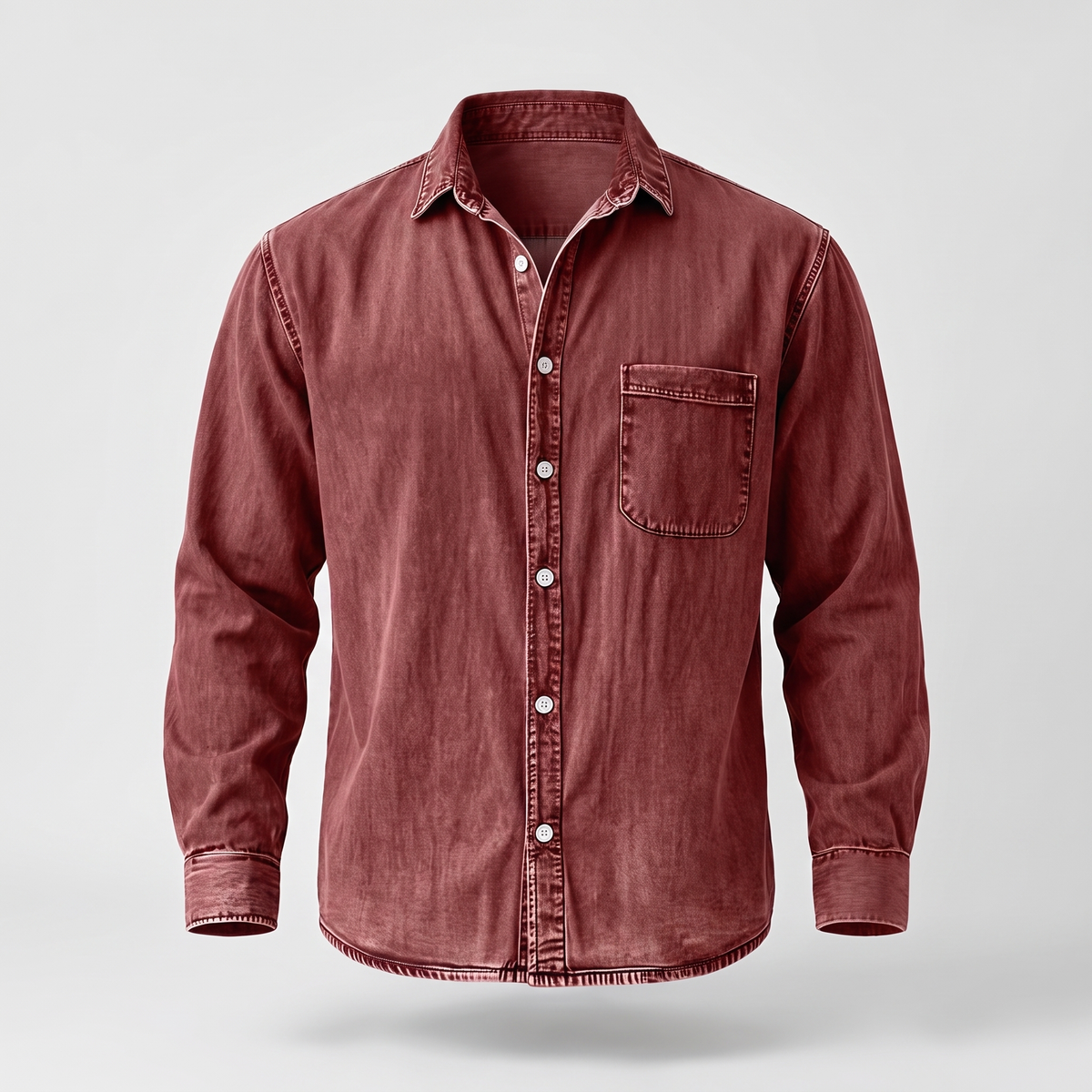 Westbrook Vintage Denim Shirt - Red