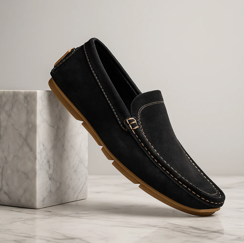 Westbury Suede-Look Loafers - Black