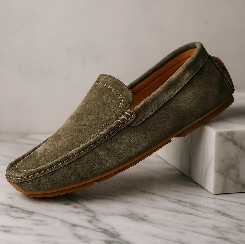 Westbury Suede-Look Loafers - Dark Green
