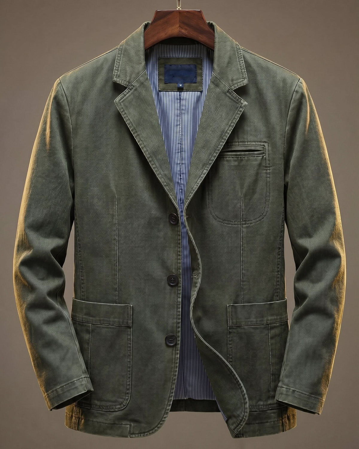 Westley Cotton Blazer - Army Green