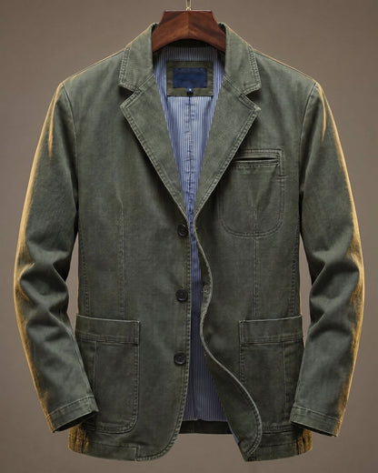 Westley Cotton Blazer - Army Green