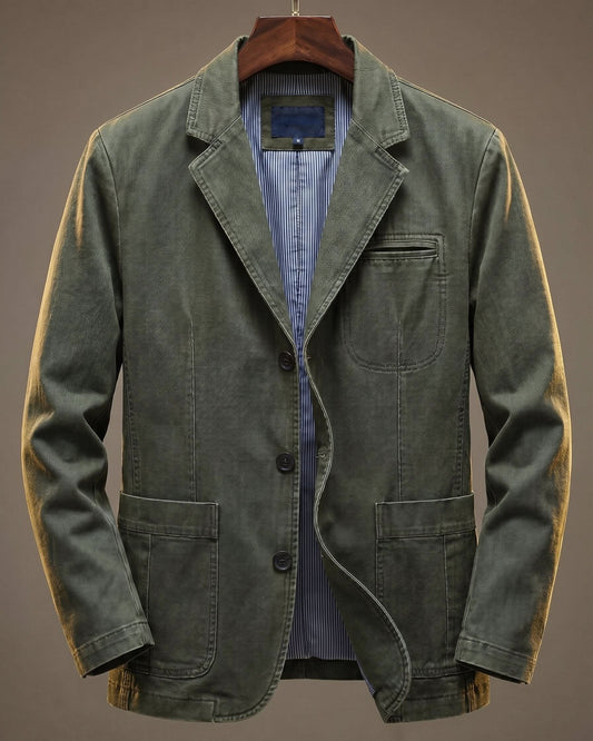 Westley Cotton Blazer - Army Green