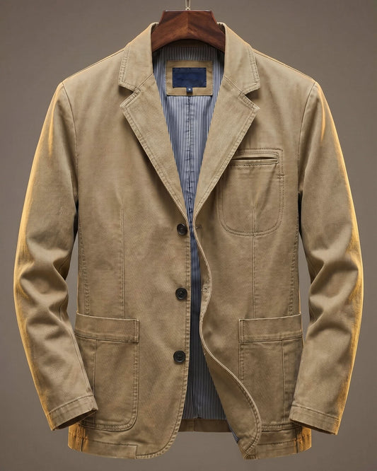 Westley Cotton Blazer - Khaki