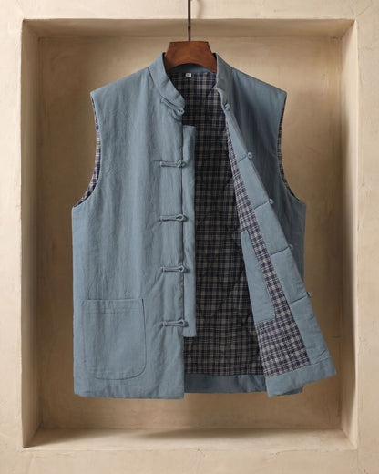 Westmere Cotton Waistcoat - Blue Grey