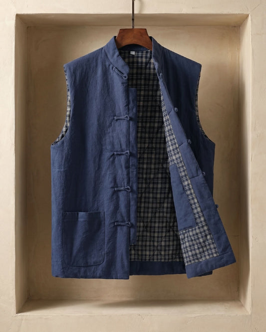 Westmere Cotton Waistcoat - Navy Blue