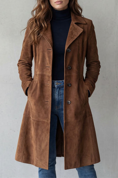 Westmere Fluid Longline Coat - Brown