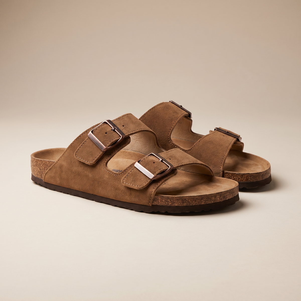 Wetherby Cork Footbed Mules - Leather-Look Brown