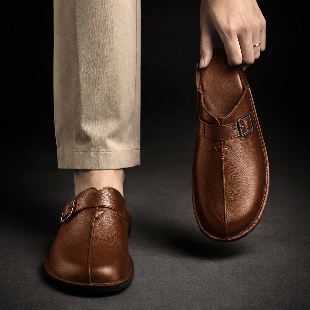 Whitcombe Leather-Look Mules